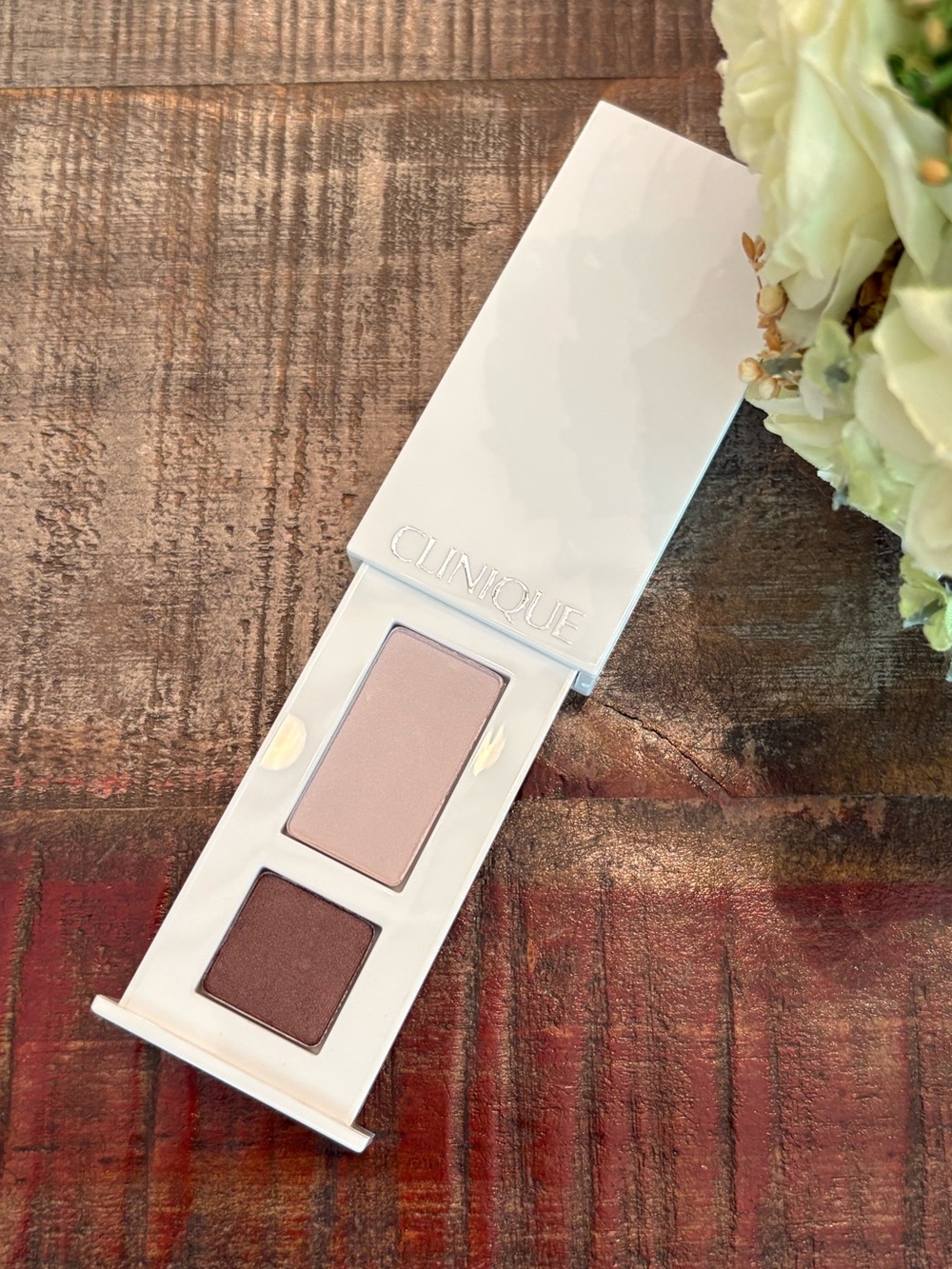 NEW Clinique ALL ABOUT SHADOW Duo in BRONZE & SEASHELL PINK/FAWN Satin **HTF**